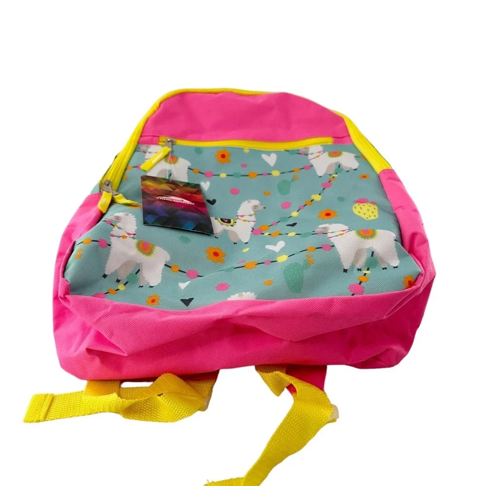 Trailmaker Girls'‎ LLAMA Backpack Adjustable Padded Straps School Pink 17 inch a